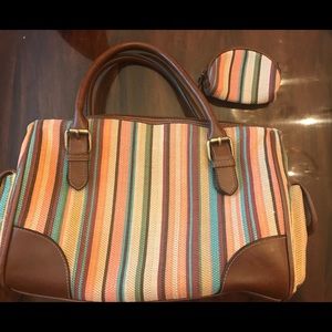 Canvas tote with matching coin purse